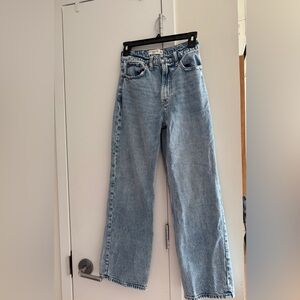 Abercrombie & Fit Light Wash Blue Denim Wide Leg Jeans